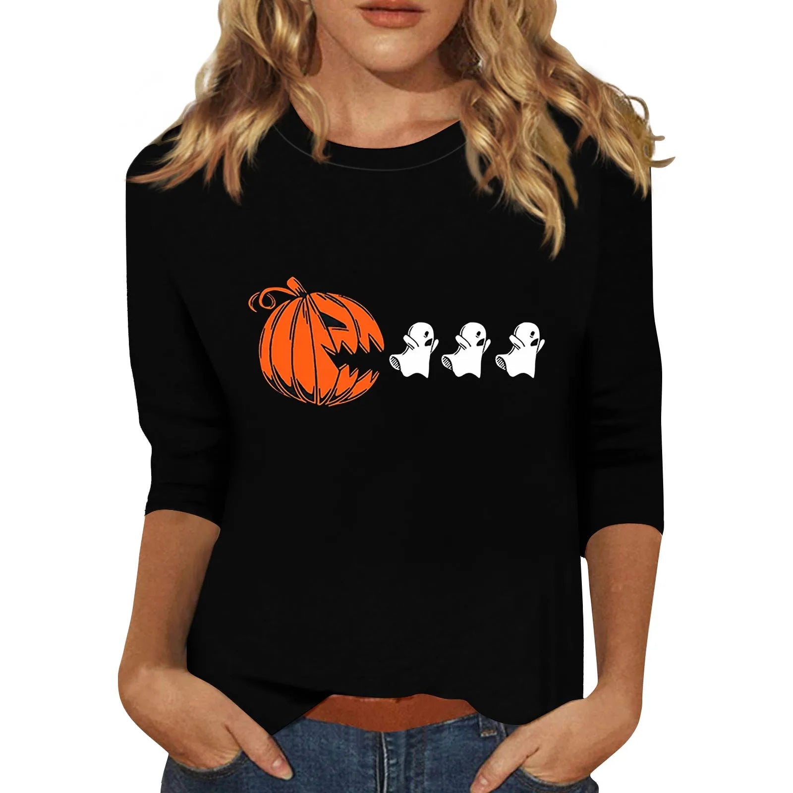 Three-Quarter Sleeve Halloween T-Shirt